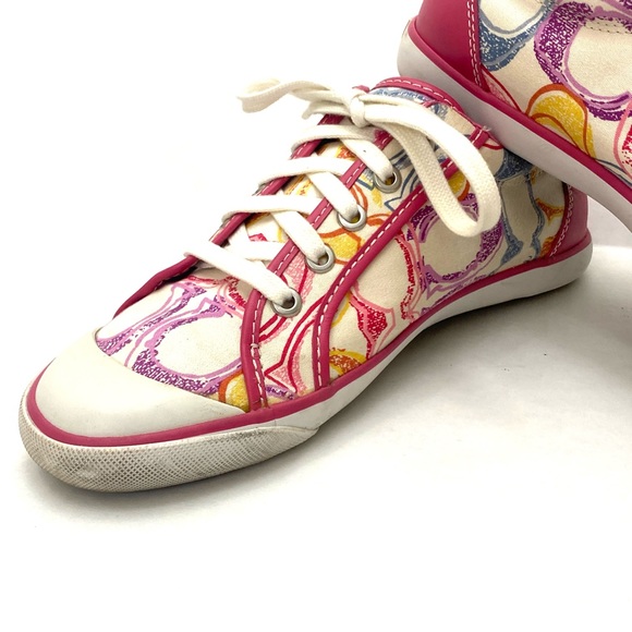 Coach Women's Multi-Color Barrett Poppy Lace-Up Sneaker (Q675) - Picture 2 of 15